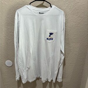 St Louis Blues Champion White Long Sleeve Men's Shirt